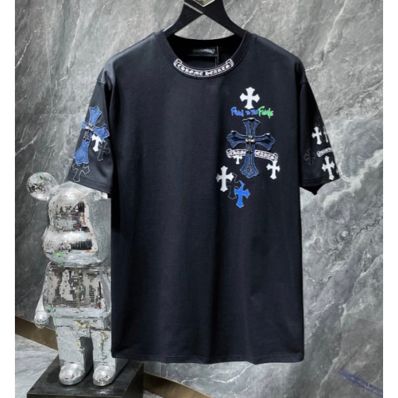 Chrome Hearts Multi-Color Denim Cross Patch Tee